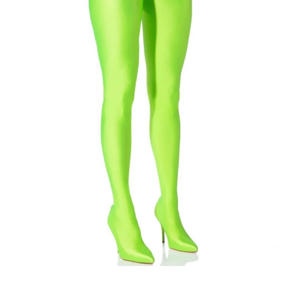 Green Heeled Boots with Vibrant Style